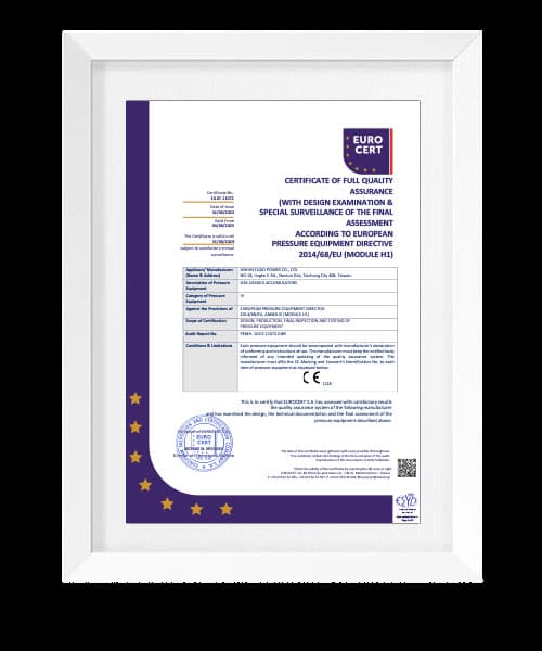 PED 2014/68/EU certificate